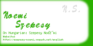 noemi szepesy business card